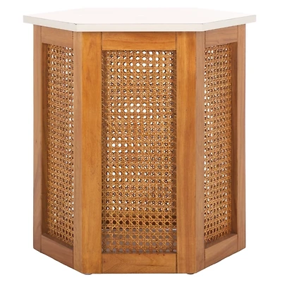 and Natural Rattan Sophie Accent Table