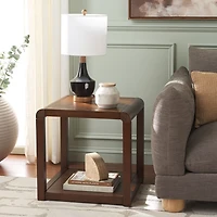 Brown Wood Tiered Tillie Accent Table