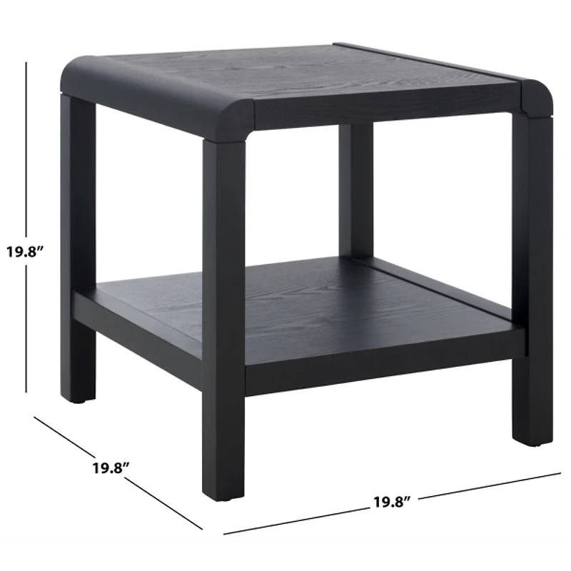 Black Wood 1-Shelf Tillie Accent Table