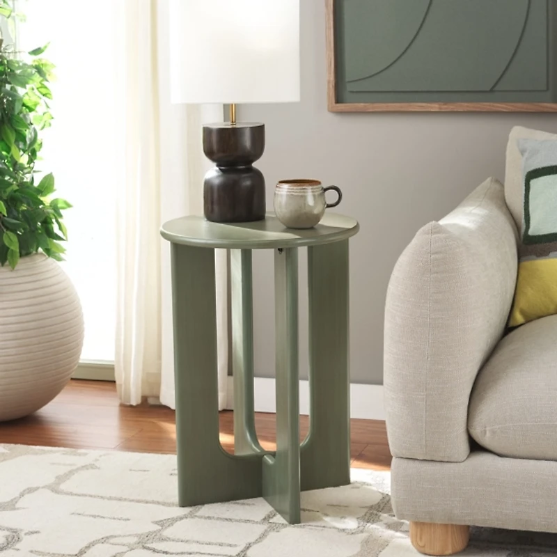 Green Wood Isabelle Modern Accent Table