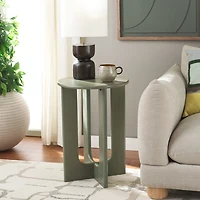 Green Wood Isabelle Modern Accent Table