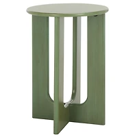 Green Wood Isabelle Modern Accent Table