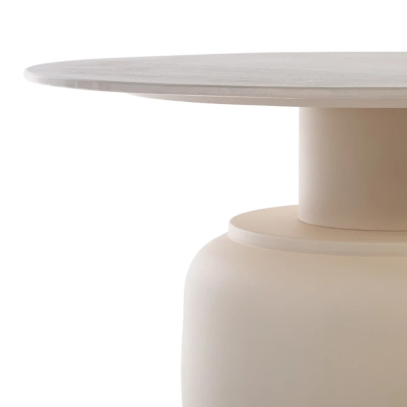Beige Ceramic Bella Modern Accent Table