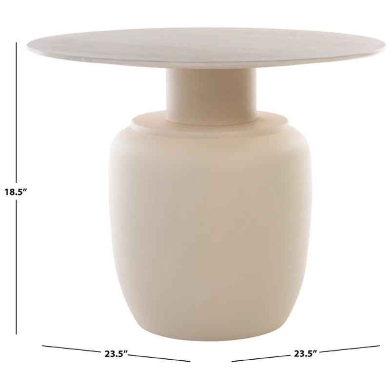 Beige Ceramic Bella Modern Accent Table