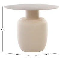 Beige Ceramic Bella Modern Accent Table