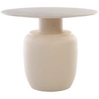 Beige Ceramic Bella Modern Accent Table