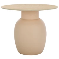 Beige Ceramic Bella Modern Accent Table, 16 in.
