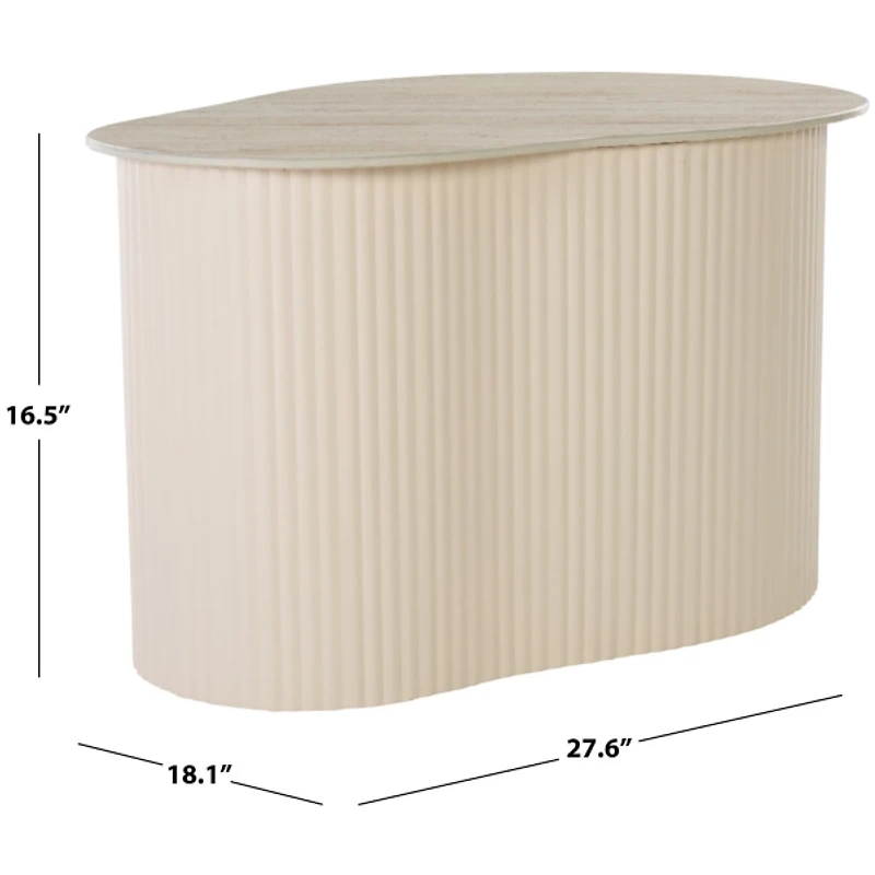 Beige Ceramic Sally Accent Table