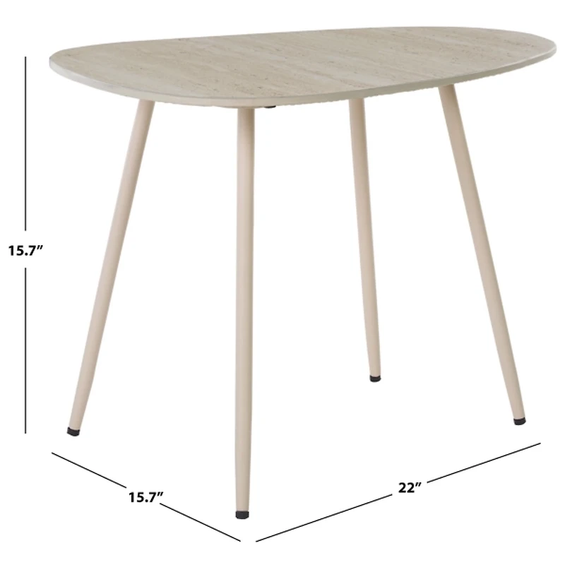 Beige Stone Dixie Accent Table, 16 in.