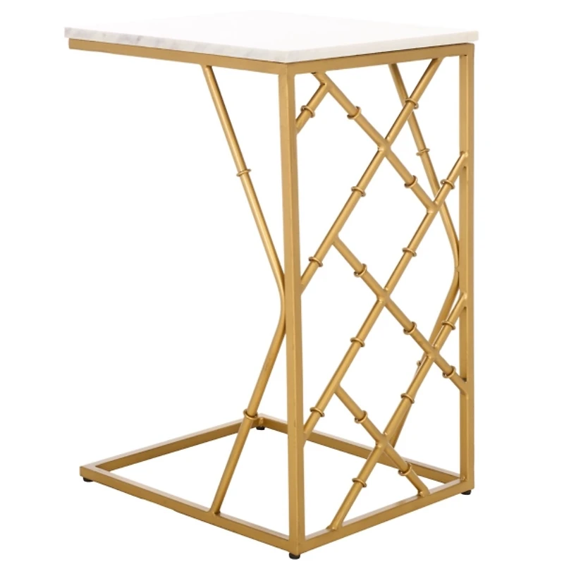 White Marble & Gold Dakota C-Table