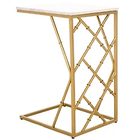 White Marble & Gold Dakota C-Table