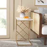 White Marble & Gold Dakota C-Table