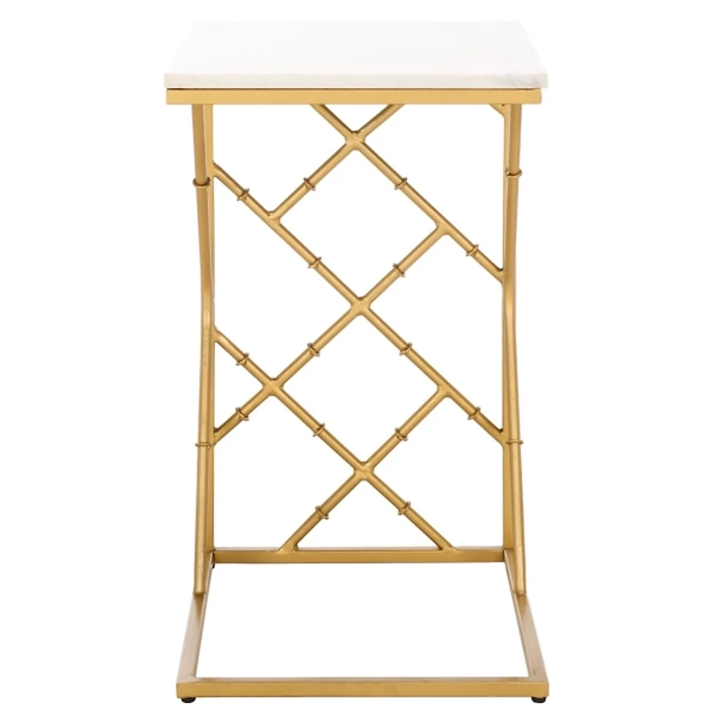 White Marble & Gold Dakota C-Table
