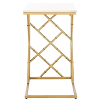 White Marble & Gold Dakota C-Table