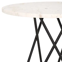 White Marble Iron Maisie Accent Table
