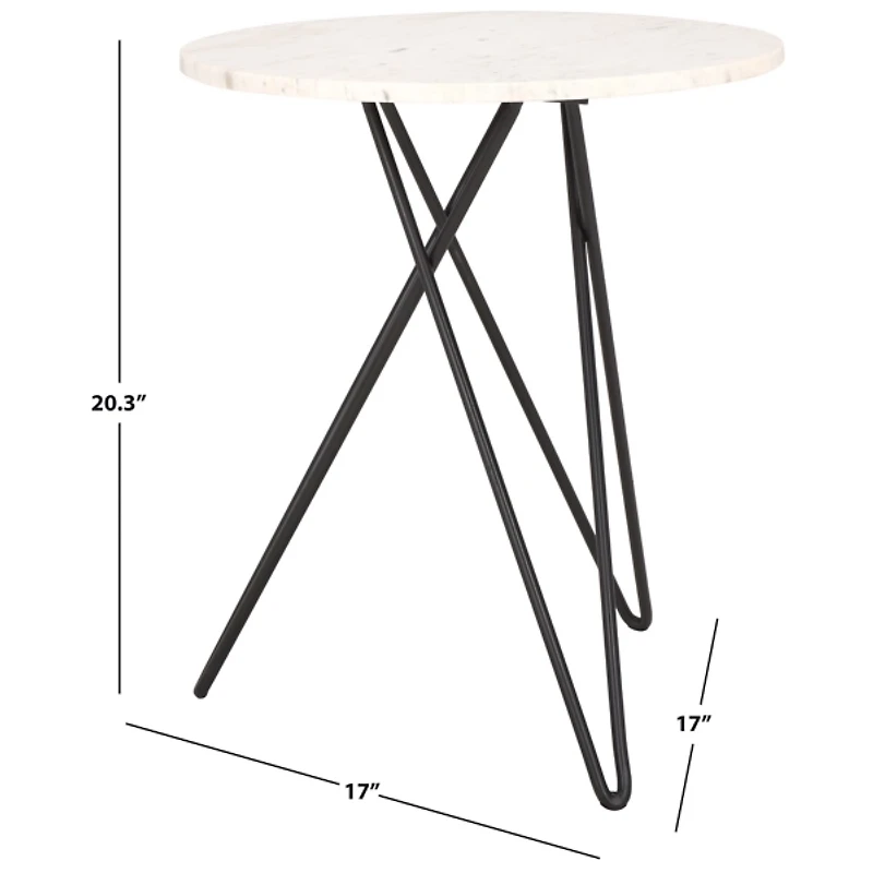White Marble Iron Maisie Accent Table