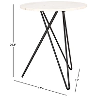 White Marble Iron Maisie Accent Table
