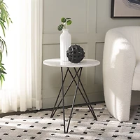 White Marble Iron Maisie Accent Table