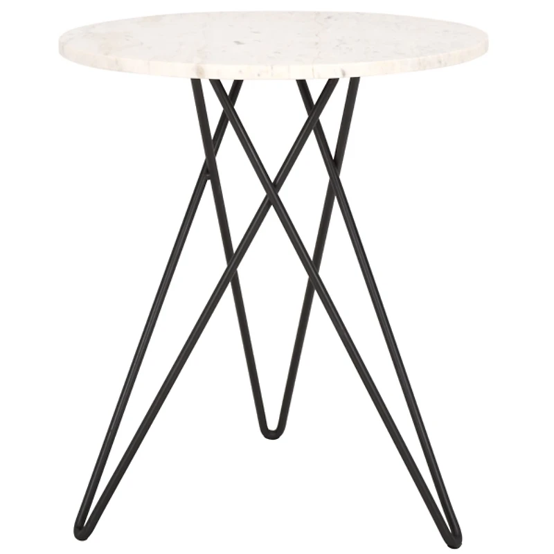 White Marble Iron Maisie Accent Table