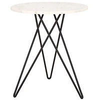 White Marble Iron Maisie Accent Table