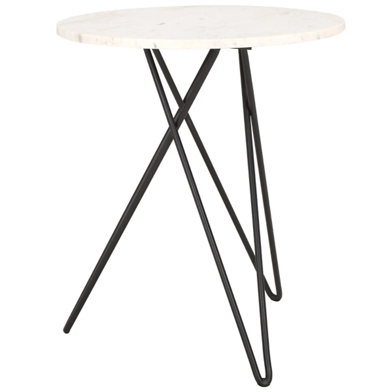 White Marble Iron Maisie Accent Table