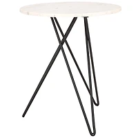 White Marble Iron Maisie Accent Table