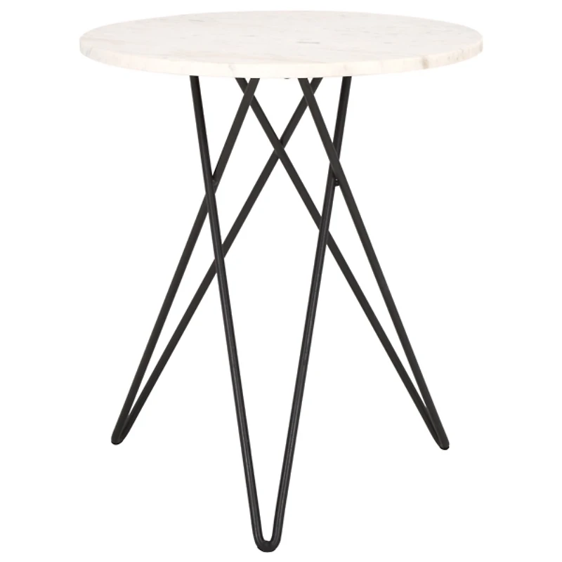 White Marble Iron Maisie Accent Table
