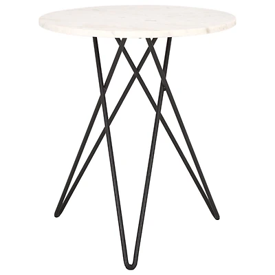 White Marble Iron Maisie Accent Table