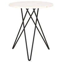 White Marble Iron Maisie Accent Table