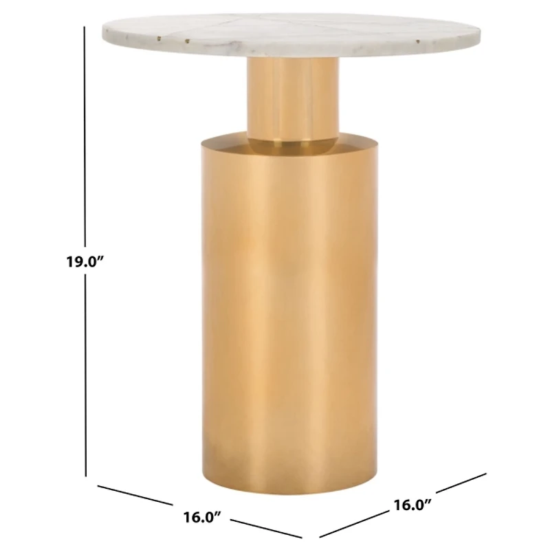 Copper Metal Marble Alberta Accent Table