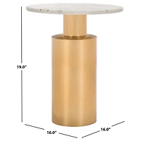 Copper Metal Marble Alberta Accent Table