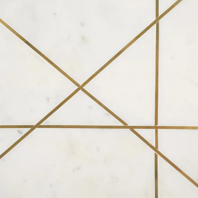 Copper Metal Marble Alberta Accent Table