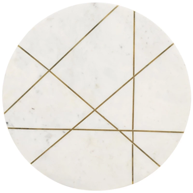 Copper Metal Marble Alberta Accent Table