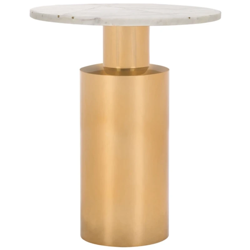 Copper Metal Marble Alberta Accent Table