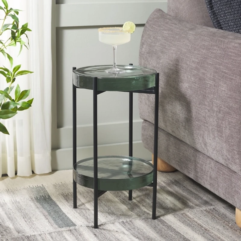 Clear Glass Round Katharine Accent Table