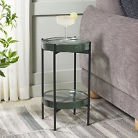 Clear Glass Round Katharine Accent Table