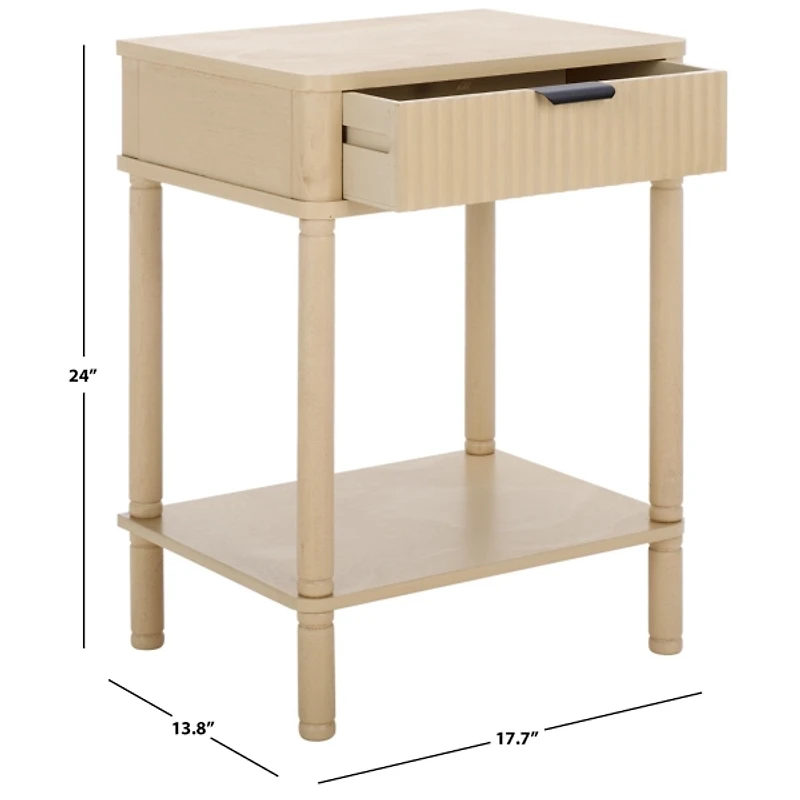 Natural Wood Mina End Table