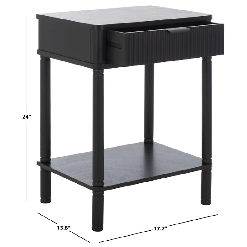 Black Wood Mina End Table
