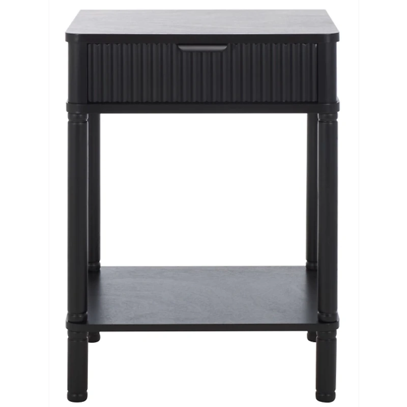 Black Wood Mina End Table