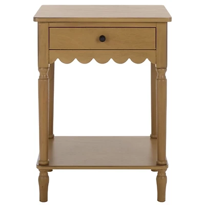 Desert Brown Wood 1-Drawer Cottage Accent Table