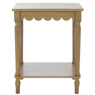 Scalloped Wood Cottage Accent Table