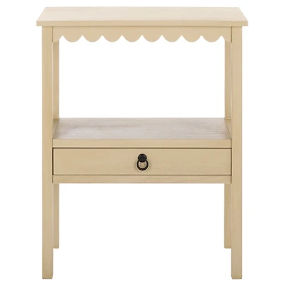 Natural Wood 2-Tier Cottage Accent Table