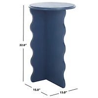Blue Wood Dollie Accent Table