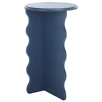 Blue Wood Dollie Accent Table