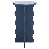 Blue Wood Dollie Accent Table