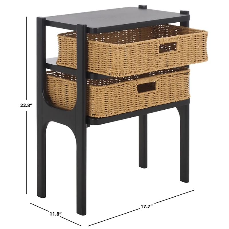 Dark Brown Woven 2-Drawer Rosa Accent Table