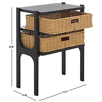 Dark Brown Woven 2-Drawer Rosa Accent Table