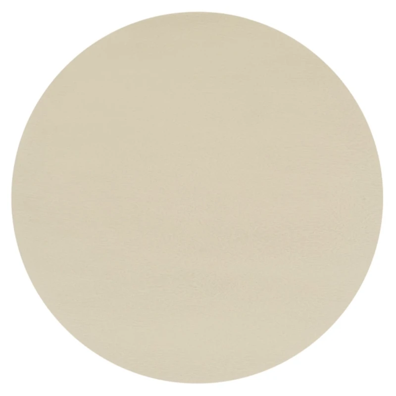 Beige Round Wood Lenora Accent Table