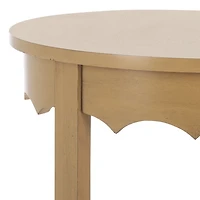 Brown Round Wood Lenora Accent Table