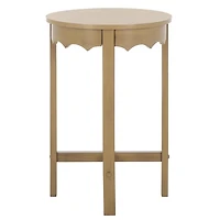 Brown Round Wood Lenora Accent Table